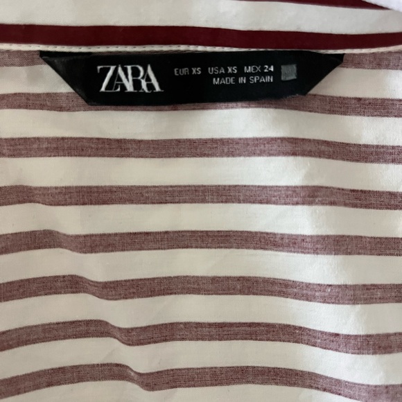 burgundy striped button-down collared shirt - Picture 3 of 3